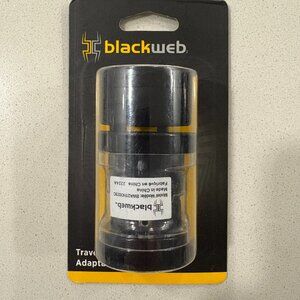 BLACK WEB WALL TRAVEL ADAPTER - MULTI REGION PLUG NEW
